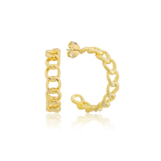 Petite Chain Hoop - 18k Gold Plated