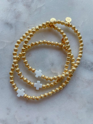 Cross Bracelet, White