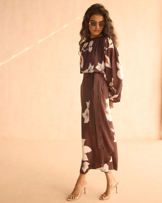 Nalini Wrap Skirt, Adrienne Ganache