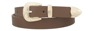 Flor Embossed Western Belt, Dark Brown