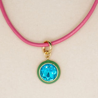 Luna Pendant Necklace, Pink/Green