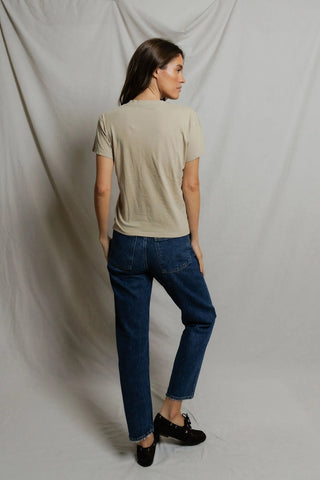 Hendrix Boxy V Neck Tee, Driftwood