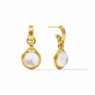 Solara Hoop & Charm Earring, Clear Crystal