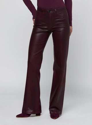 Clayton H/R Wide Leg, Deep Sangria Coated
