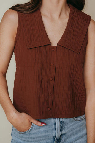 Lynn Top, Brown Texture