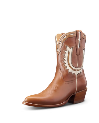 The Jolene, Caramel/Bone Cowhide