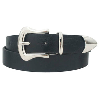 U Buckle Distressed Belt - Black
