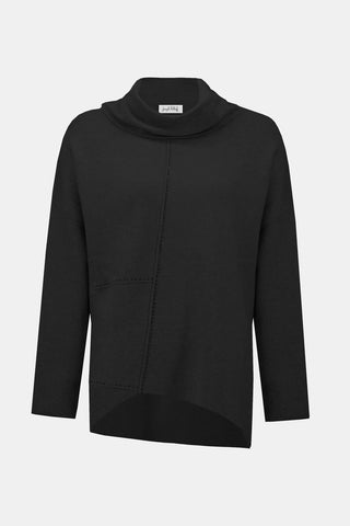 Chic Cowl Neck Pullover, Black