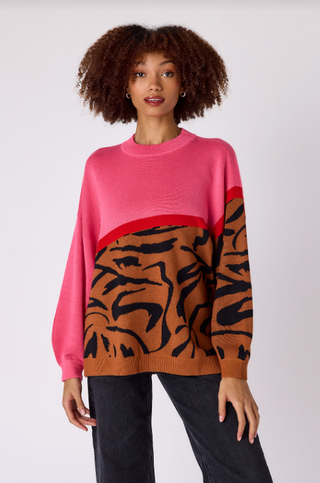Maxton Sweater, Pink Zebra