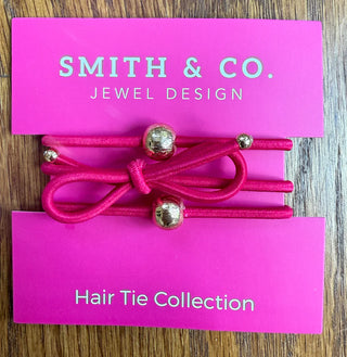 Ribbons Hair Tie Set, Pink