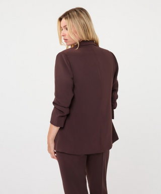 Gathered Sleeve Blazer, Cacao