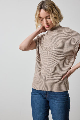 Cable Wedge Sweater, Birch