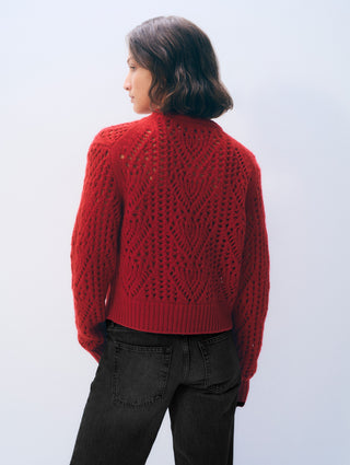 Cashmere Blend Crewneck, Chili