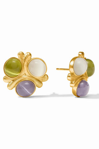 Cobblestone Statement Stud - Multi Stone Cat'S Eye