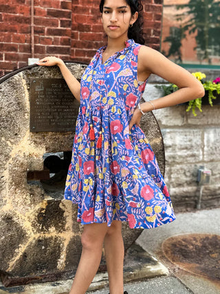 Desiree Dress, Blue/Red