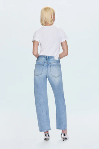 Lexi Mid Rise Bowed Straight Jean, Aires