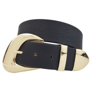 Gold Tone Buckle Loop Belt - Bk M
