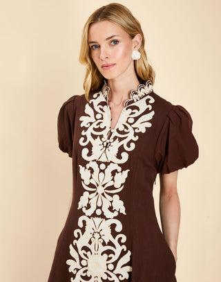 Flavia Mini Dress, Cioccolato Brown
