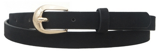 Microsuede U Buckle Skinny, Black