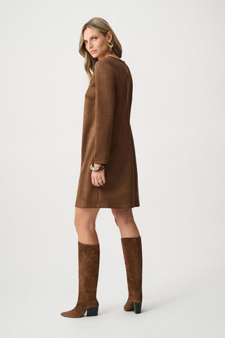 Embellished Mini Shift Dress, Brown
