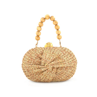 Straw Clutch, Khaki