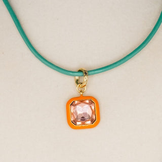 Aurora Pendant Necklace, Turquoise/Orange