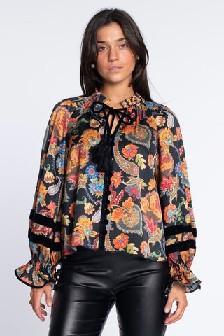 Long Sleeve Top, Paisley