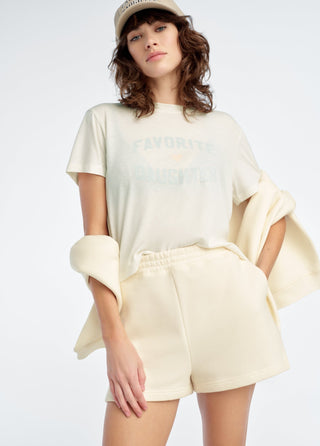 Cropped Favorite Daughter Tee, Gardenia/Light Sage