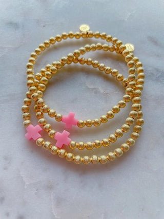 Cross Bracelet, Pink