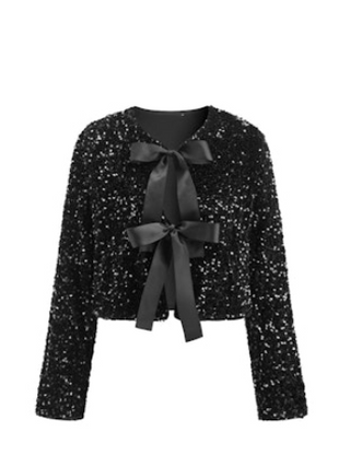 The Britt Sequin Jacket, Black