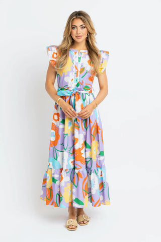 Floral Tier Ric Rac Maxi Dress