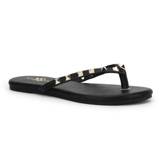 Rivington Stud Flip Flop, Black/Gold