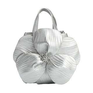 Monroe Silver Flower Top Handle Bag