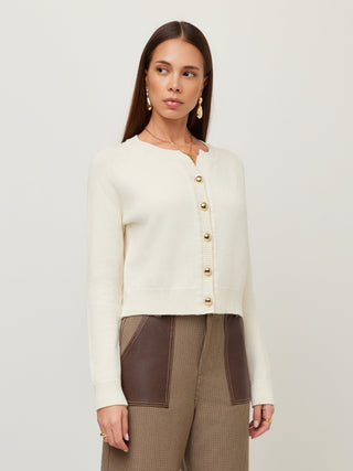 Rawan Cardigan Sweater, Cream