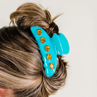 Sea Glass Hair Claw, Blue