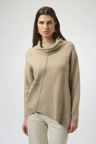 Chic Cowl Neck Pullover, Oatmeal
