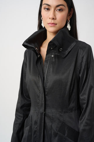 Taffeta Belted Fit & Flare Balloon Coat