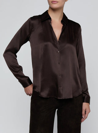 Tyler L/S Blouse, Dark Java