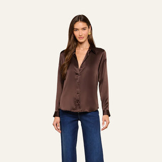 Tyler L/S Blouse, Dark Java