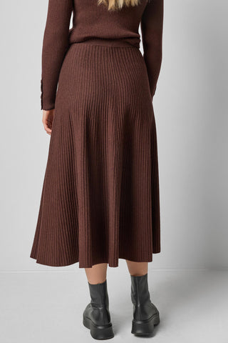 Flared Knit Skirt, Java