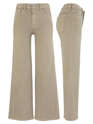 Meg H/R Wide Leg Side Panel, Milk Tea