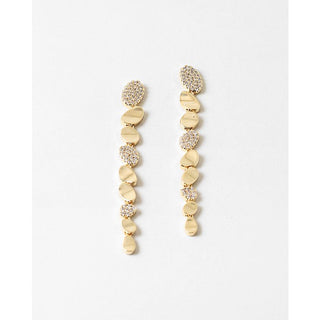 Pave/Gold Drop Earrings