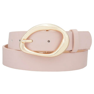 Organic Oval Buckle Belt, Blush