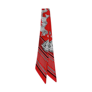 Red Zebra Scarf Necklace - NCSU