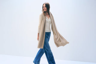 Cashmere Travel Wrap, Taupe Heather