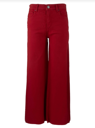 Meg H/R Wide Leg Raw Hem, Red