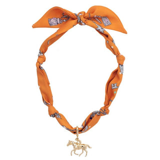 Riders Up Scarf Necklace, Orange