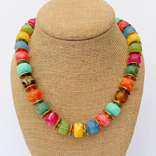 Colorful Rounded Beaded Necklace - Multi