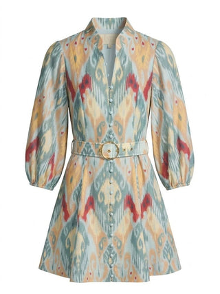 Valencia Mini Dress, Misty Ikat
