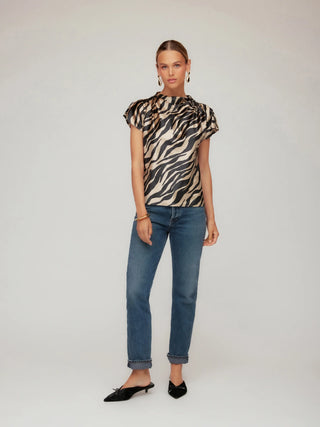Emmeline Velvet Top, Zebra